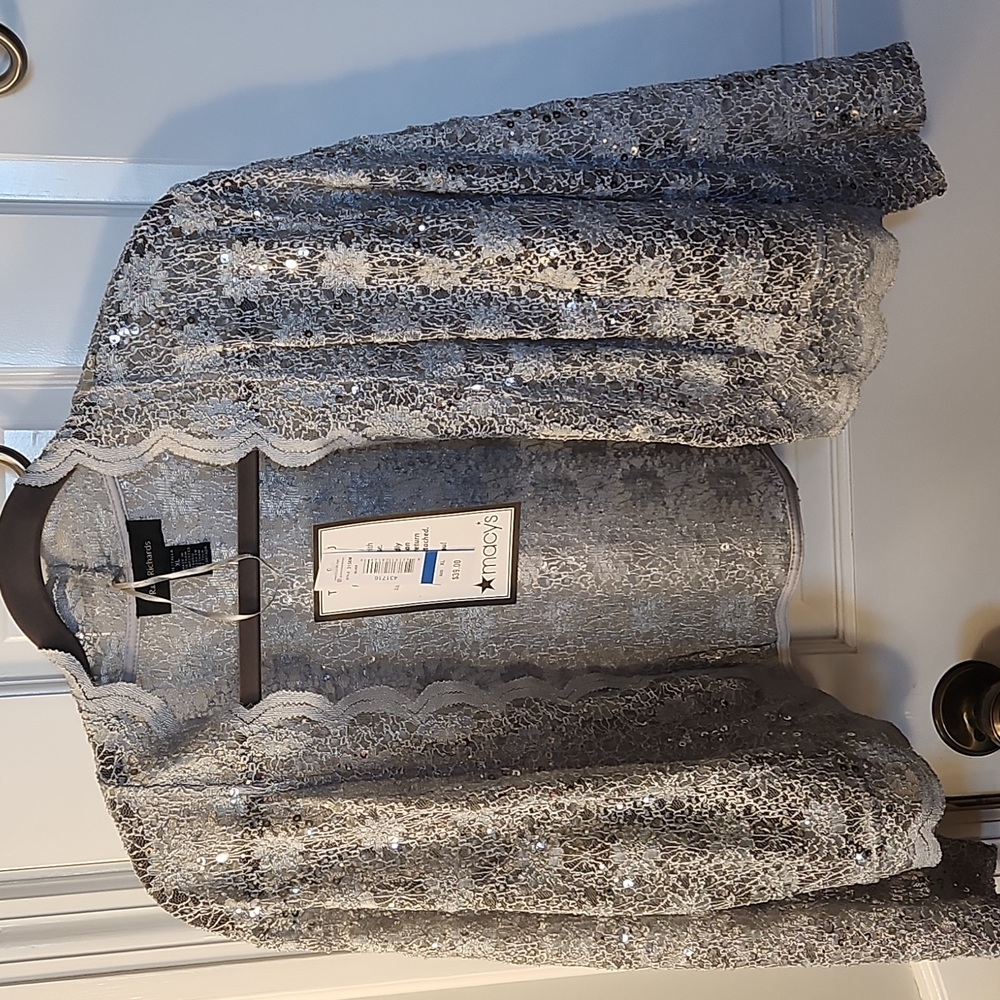 Silver Bolero Style Lace Jacket
